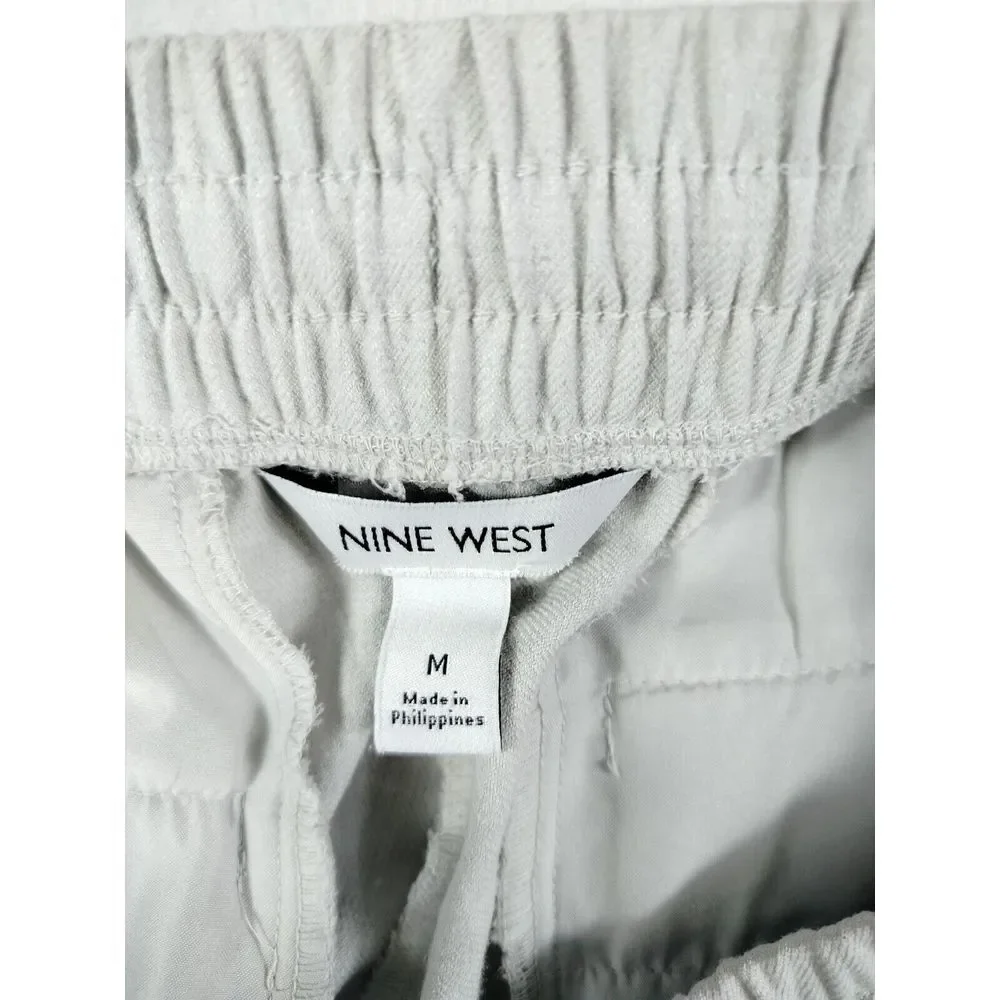Nine West Sweatpants Womens Medium Light Grey Ankle Classiccore Minimalist Basic